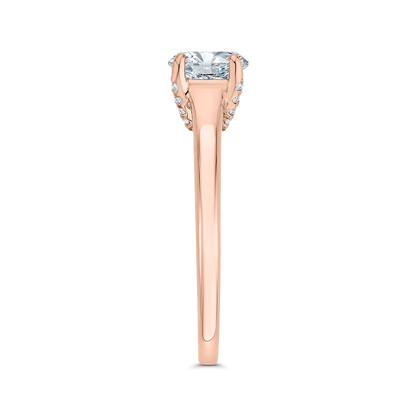 Diamond Engagement Ring in 14K Rose Gold (Semi-Mount)