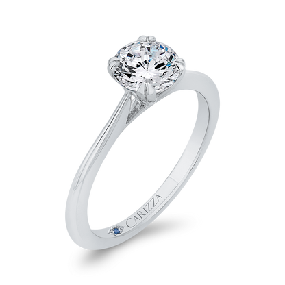 Solitaire Engagement Ring in 14K White Gold (Semi-Mount)