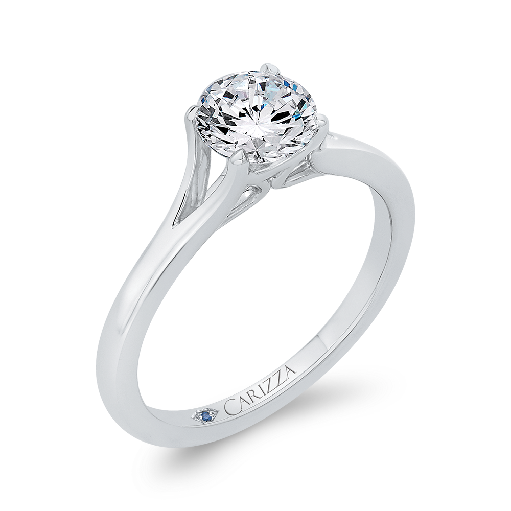 Solitaire Engagement Ring in 14K White Gold (Semi-Mount)