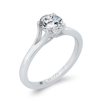 Solitaire Engagement Ring in 14K White Gold (Semi-Mount)