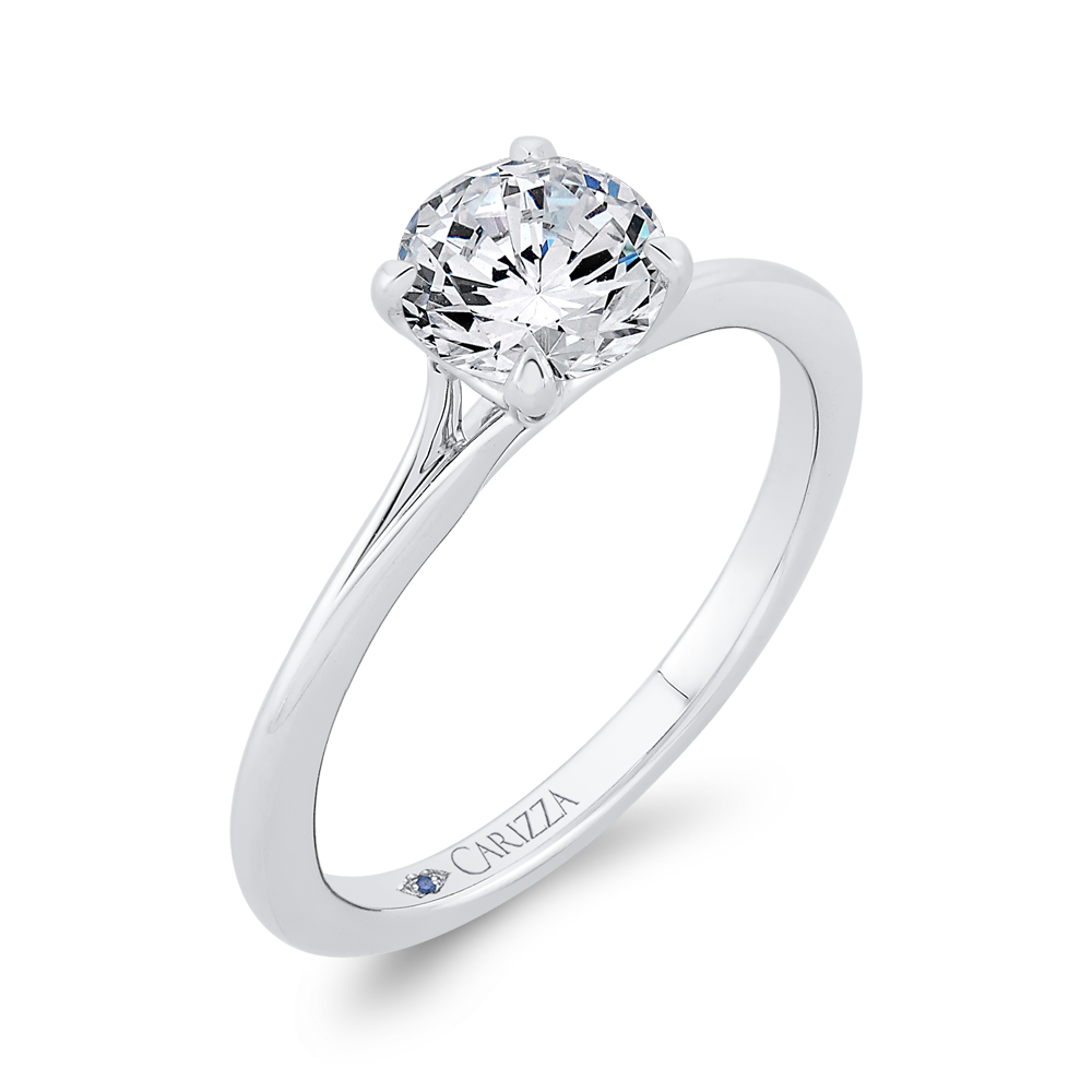 Solitaire Engagement Ring in 14K White Gold (Semi-Mount)