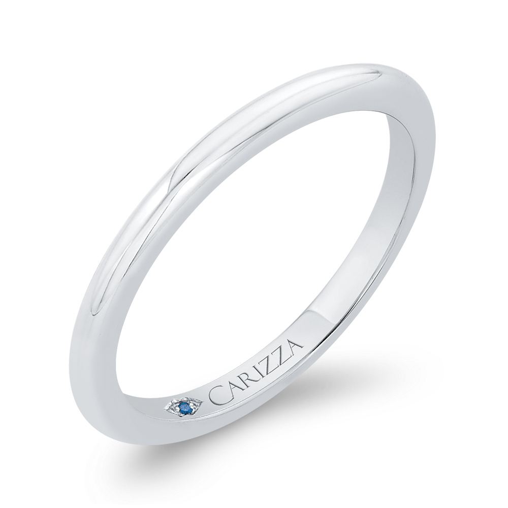 Plain Wedding Band in 14K White Gold