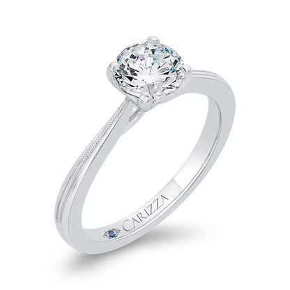 Solitaire Engagement Ring in 14K White Gold (Semi-Mount)