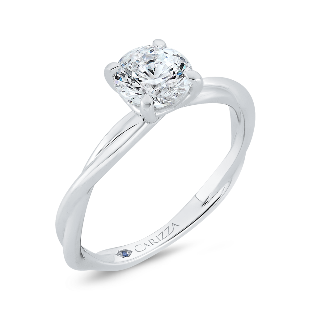 Solitaire Engagement Ring in 14K White Gold (Semi-Mount)