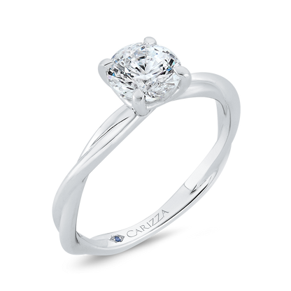 Solitaire Engagement Ring in 14K White Gold (Semi-Mount)