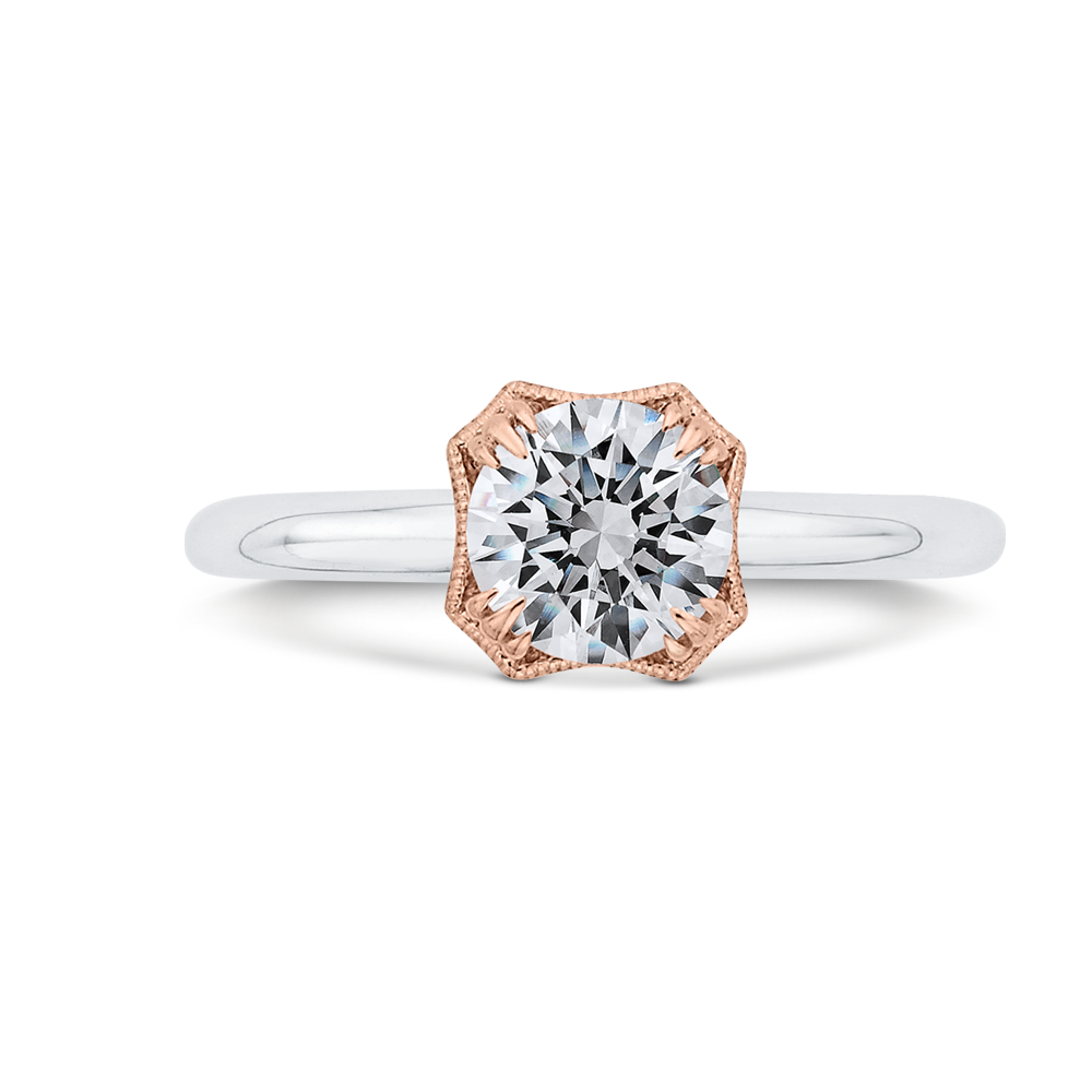 Diamond Engagement Ring in 14K Two Tone Gold (Semi-Mount)