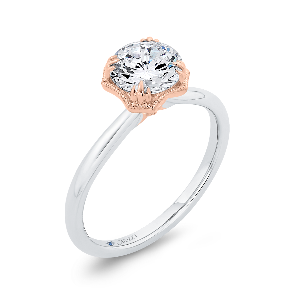 Diamond Engagement Ring in 14K Two Tone Gold (Semi-Mount)