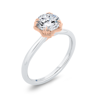 Diamond Engagement Ring in 14K Two Tone Gold (Semi-Mount)