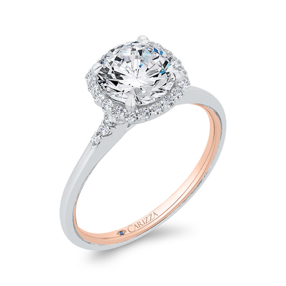 Diamond Engagement Ring in 14K Two Tone Gold (Semi-Mount)