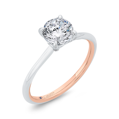 Diamond Solitaire Plus Engagement Ring  in 14K Two Tone Gold (Semi-Mount)