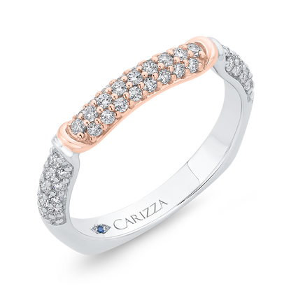 Diamond Wedding Band in 14K Two Tone Gold
