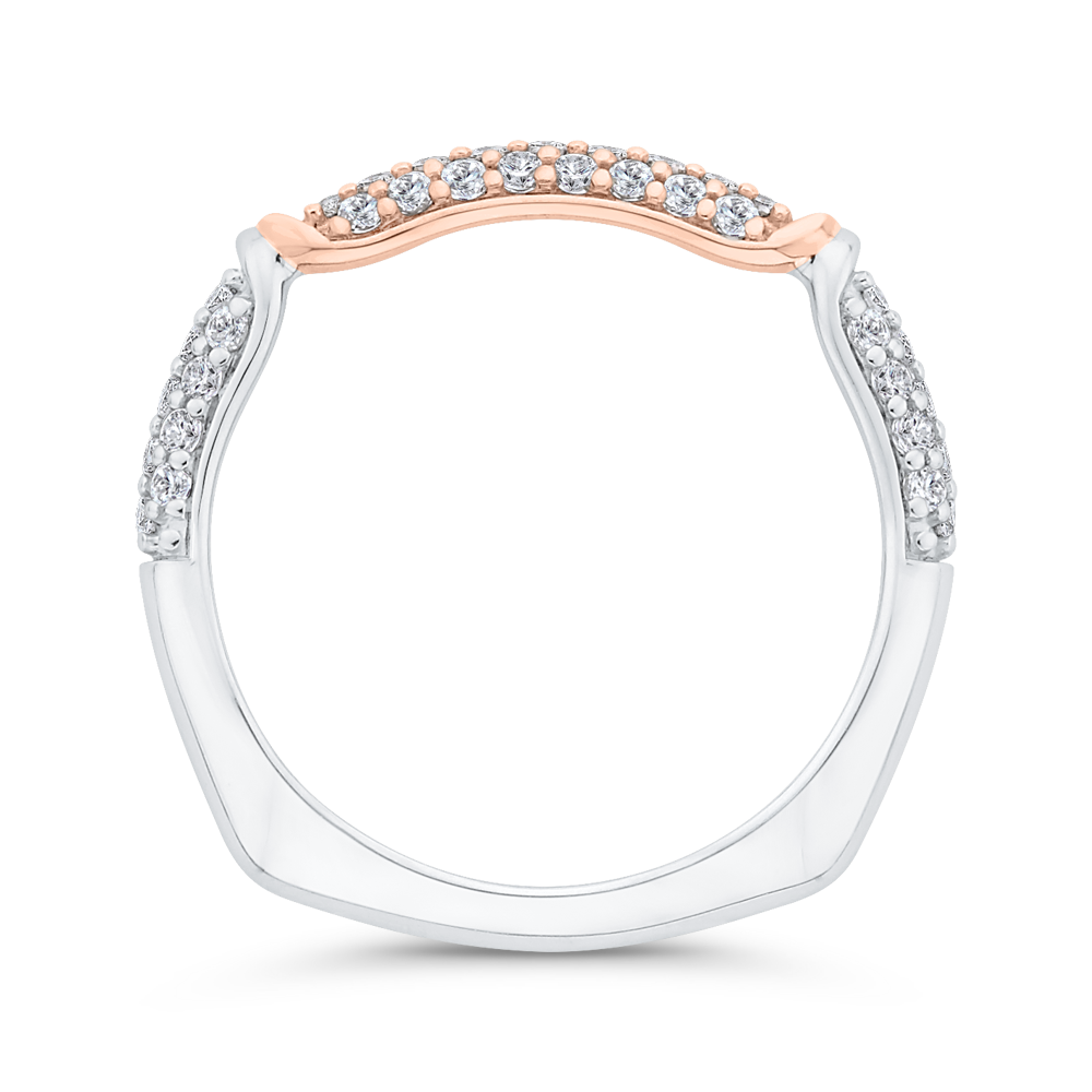 Diamond Wedding Band in 14K Two Tone Gold