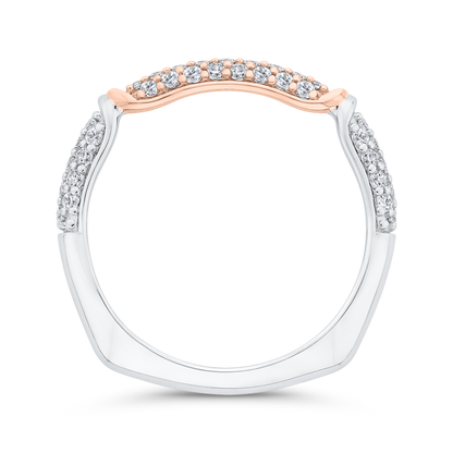 Diamond Wedding Band in 14K Two Tone Gold