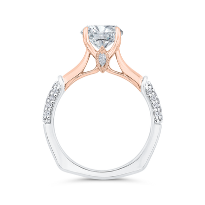 Diamond Engagement Ring in 14K Two Tone Gold (Semi-Mount)