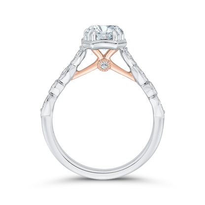 Diamond Engagement Ring in 14K Two Tone Gold (Semi-Mount)