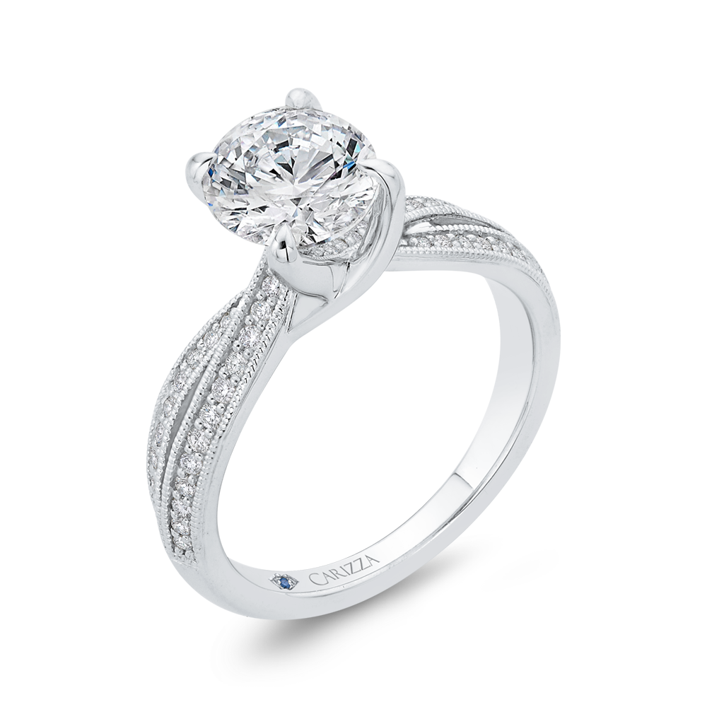 Diamond Engagement Ring in 14K White Gold (Semi-Mount)