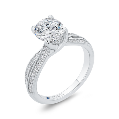 Diamond Engagement Ring in 14K White Gold (Semi-Mount)