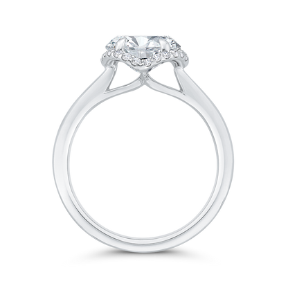 Diamond Halo Engagement Ring in 14K White Gold (Semi-Mount)