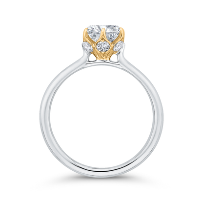 Round Diamond Solitaire Plus Engagement Ring in 14K Two Tone Gold (Semi-Mount)