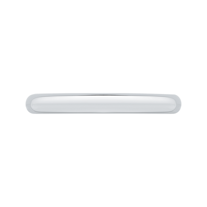 Plain Wedding Band with Milgrain 14K White Gold