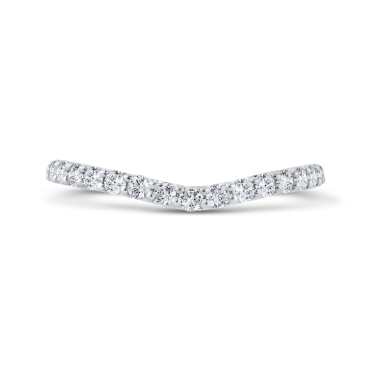 Half Run Diamond Wedding Band in 14K White Gold