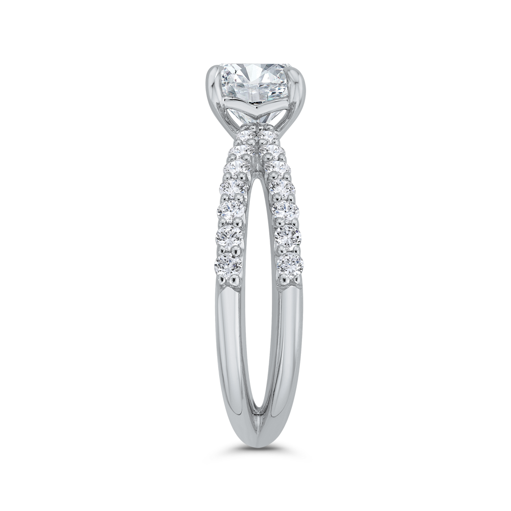 Split Shank Round Diamond Split Shank Engagement Ring in 14K White Gold (Semi-Mount)