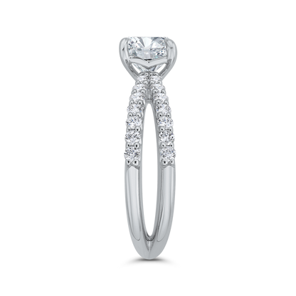 Split Shank Round Diamond Split Shank Engagement Ring in 14K White Gold (Semi-Mount)