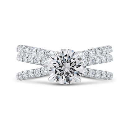 Split Shank Round Diamond Split Shank Engagement Ring in 14K White Gold (Semi-Mount)