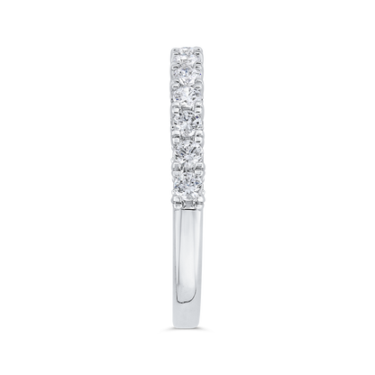 Half Run Diamond Wedding Band in 14K White Gold