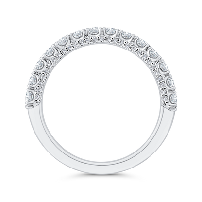 Half Run Diamond Wedding Band in 14K White Gold