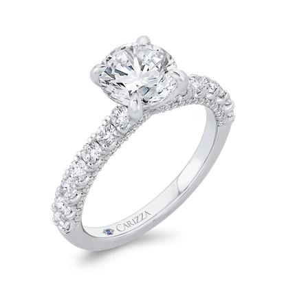 Round Diamond Solitaire Plus Engagement Ring  in 14K White Gold (Semi-Mount)