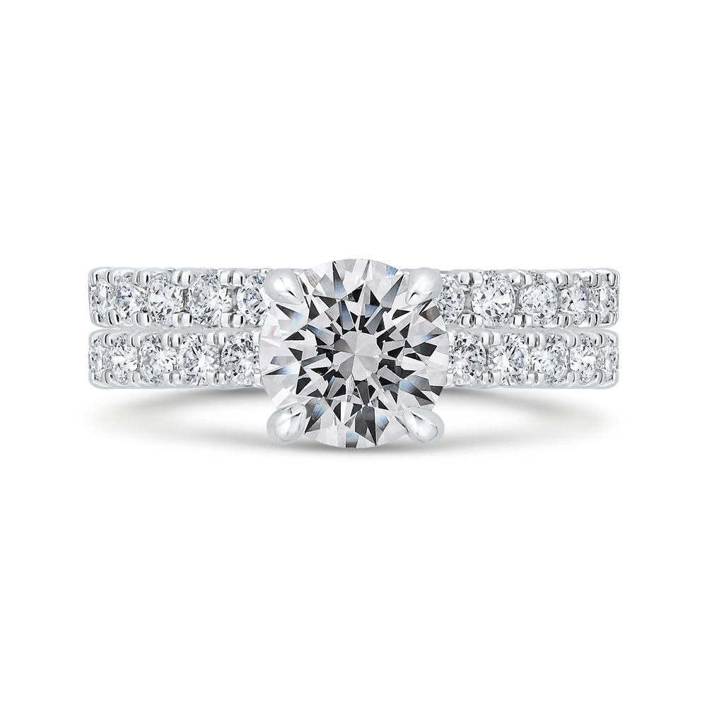 Round Diamond Solitaire Plus Engagement Ring  in 14K White Gold (Semi-Mount)