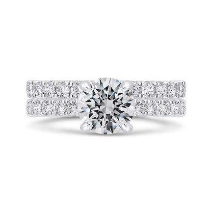 Round Diamond Solitaire Plus Engagement Ring  in 14K White Gold (Semi-Mount)