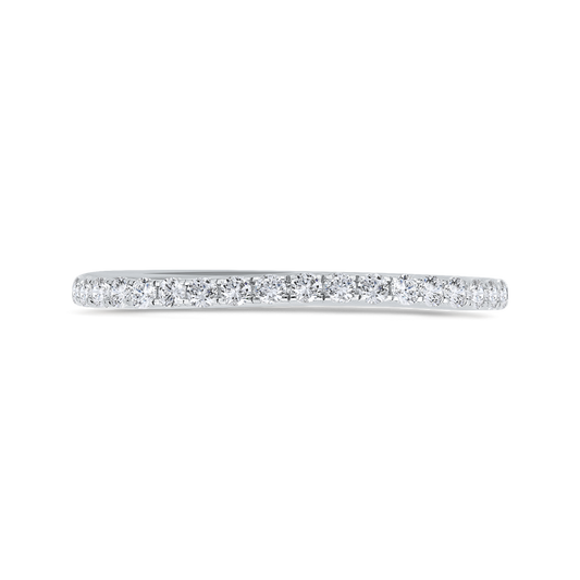 Half Run Diamond Wedding Band in 14K White Gold