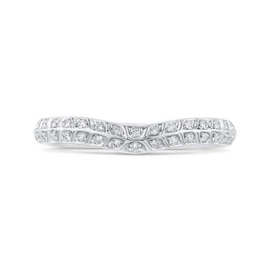 Double Row Diamond Wedding Band in 14K White Gold