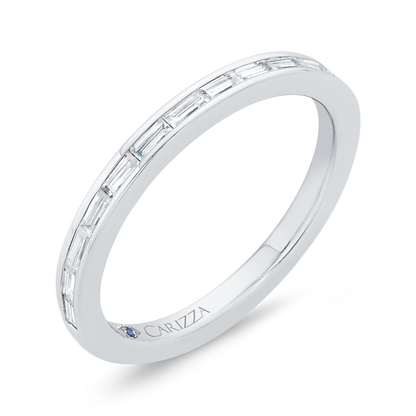 Baguette Cut Diamond Wedding Band in 14K White Gold