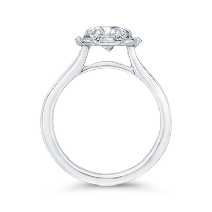 Diamond Halo Engagement Ring in 14K White Gold (Semi-Mount)