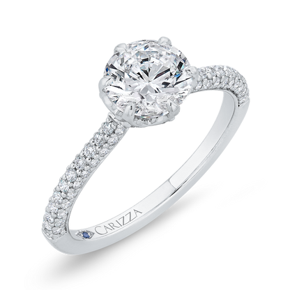 Diamond Solitaire Plus Engagement Ring in 14K White Gold (Semi-Mount)