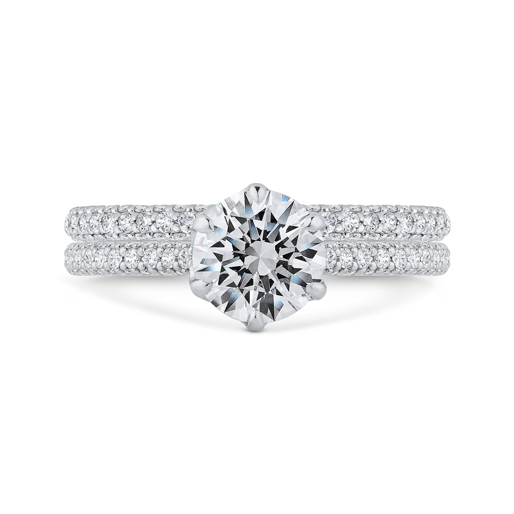 Diamond Solitaire Plus Engagement Ring in 14K White Gold (Semi-Mount)