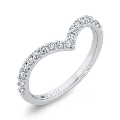 Diamond Counter Wedding Band in 14K White Gold