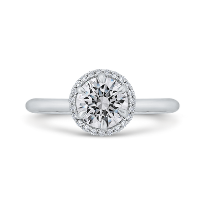 Diamond Halo Engagement Ring in 14K White Gold (Semi-Mount)