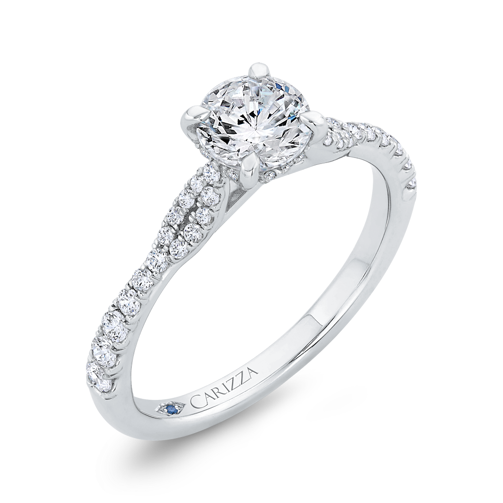 Diamond Engagement Ring in 14K White Gold (Semi-Mount)