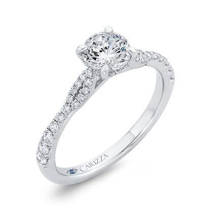 Diamond Engagement Ring in 14K White Gold (Semi-Mount)