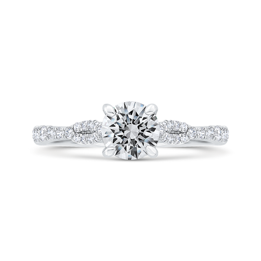 Diamond Engagement Ring in 14K White Gold (Semi-Mount)