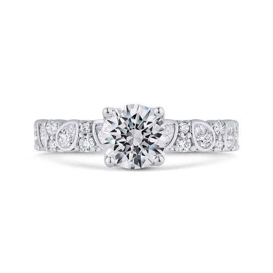 Diamond Engagement Ring in 14K White Gold (Semi-Mount)