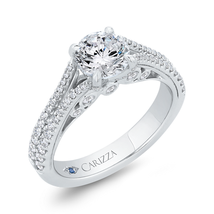 Split Shank Diamond Split Shank Engagement Ring in 14K White Gold (Semi-Mount)