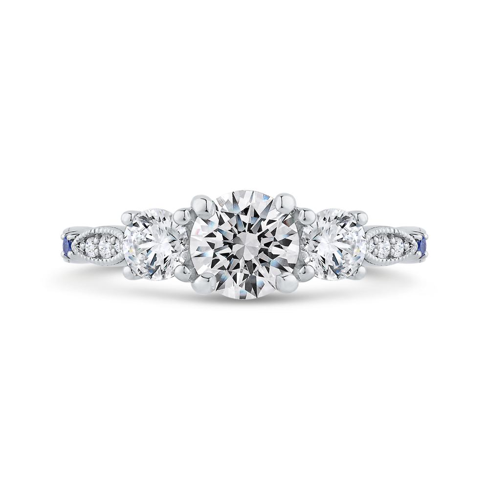 Diamond Engagement Ring in 14K White Gold (Semi-Mount)