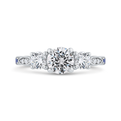 Diamond Engagement Ring in 14K White Gold (Semi-Mount)