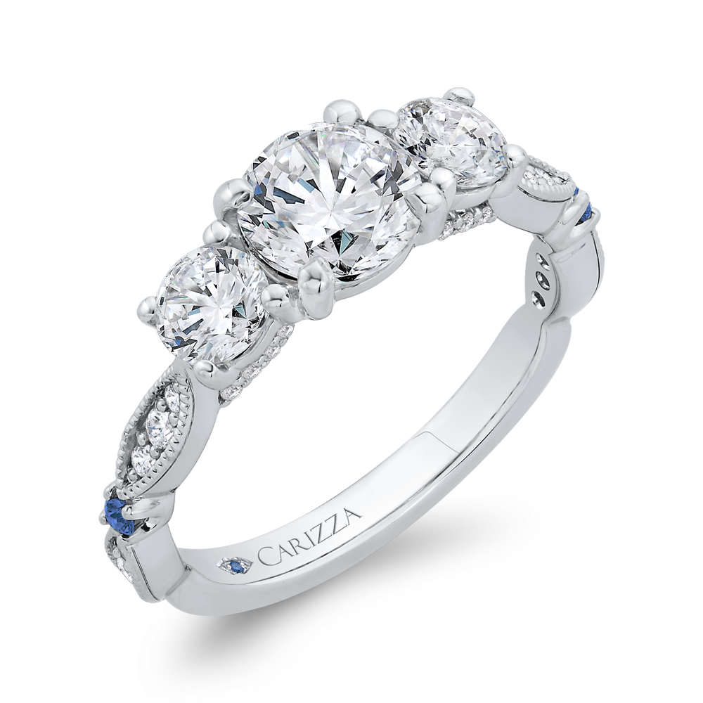 Diamond Engagement Ring in 14K White Gold (Semi-Mount)