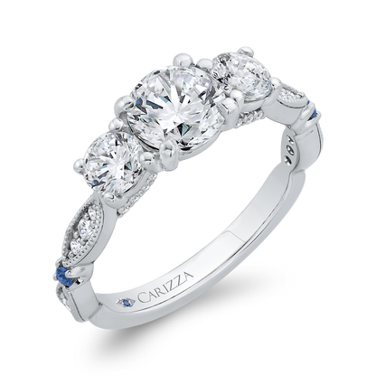 Diamond Engagement Ring in 14K White Gold (Semi-Mount)